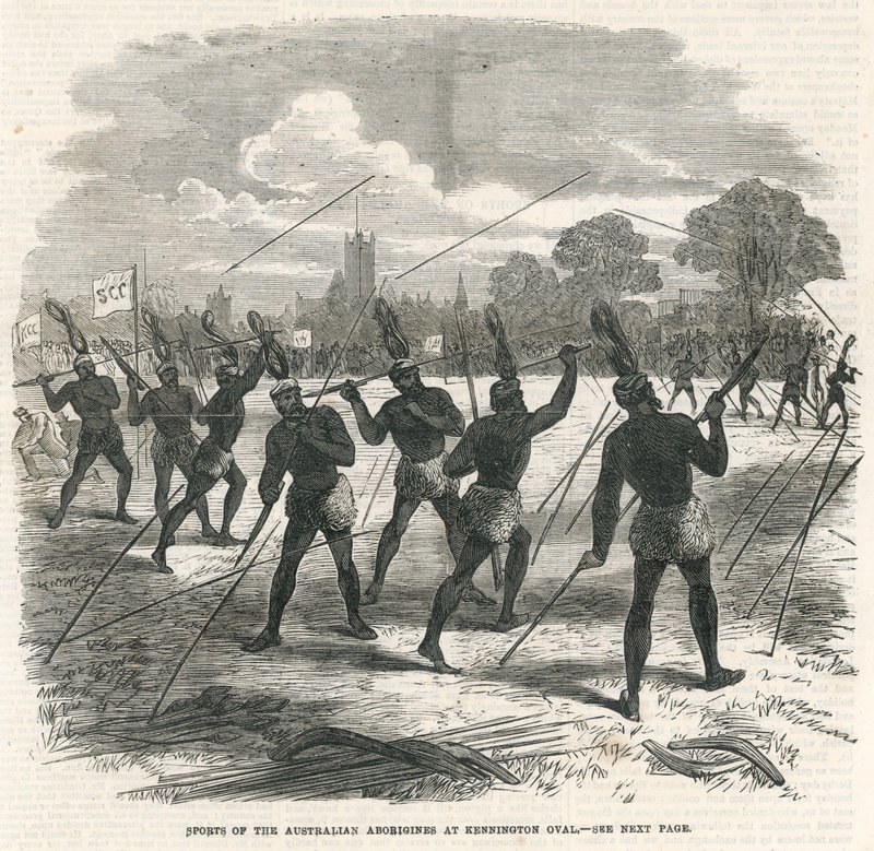 Sports of the Australian Aborigines på Kennington Oval av English School