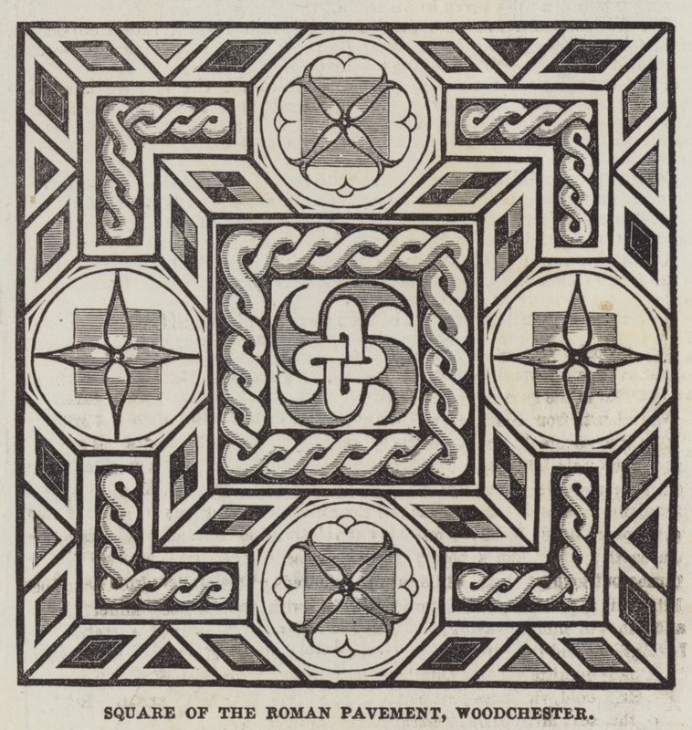Square of the Roman Pavement, Woodchester (gravering) av English School