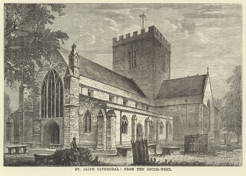 St Asaph Cathedral, fra sør-vest av English School
