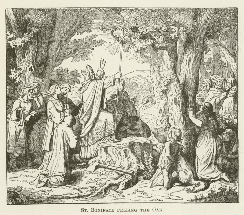 St Bonifatius som feller eiken av English School