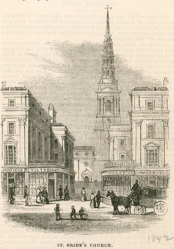 St Brides Church, Fleet Street, London av English School
