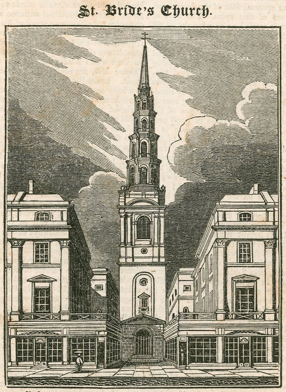 St Brides Church, Fleet Street, London av English School