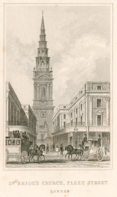 St Brides Church, Fleet Street, London av English School
