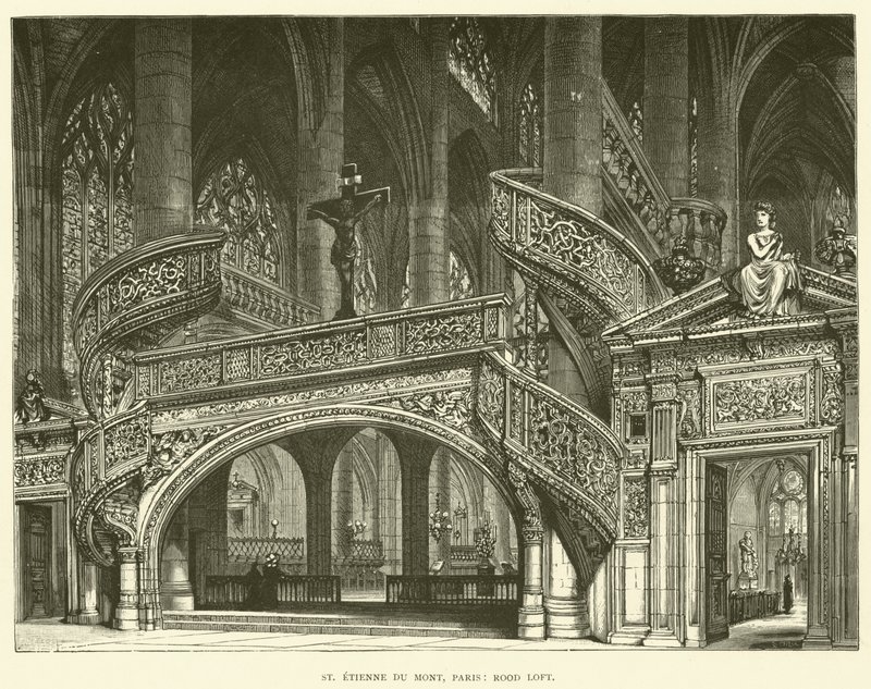 St Etienne du Mont, Paris, Rood Loft (gravering) av English School