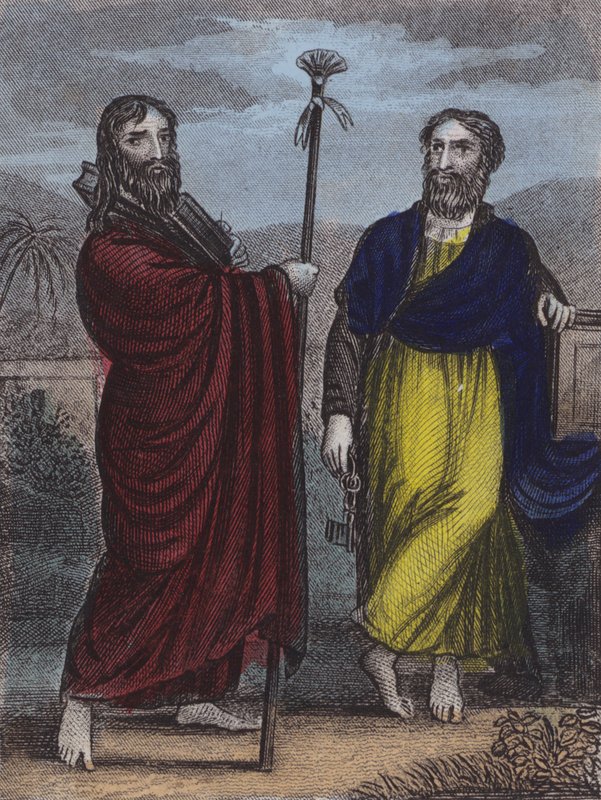 St James the Great, St Peter (farget gravering) av English School
