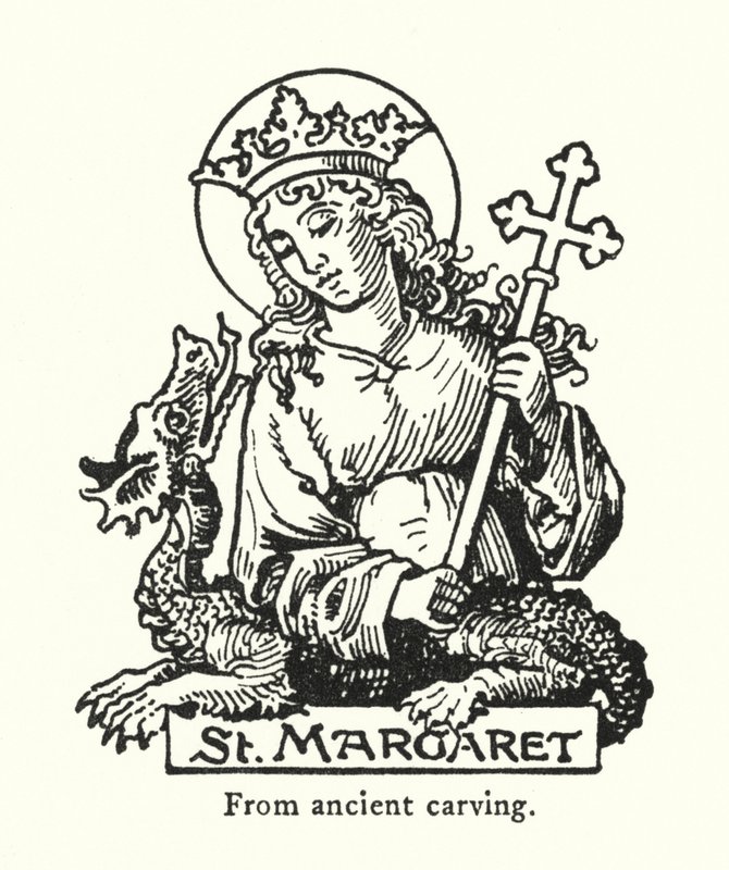 St Margaret, fra gammel utskjæring (gravering) av English School