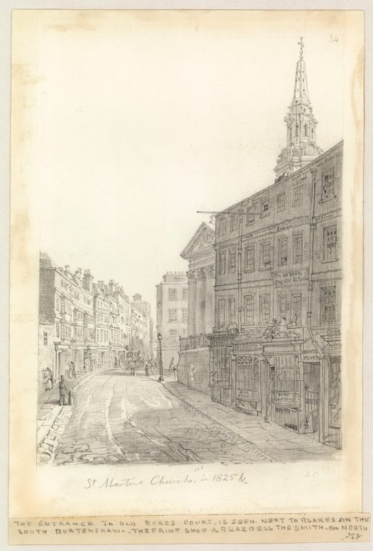 St Martins kirke i 1825 av English School