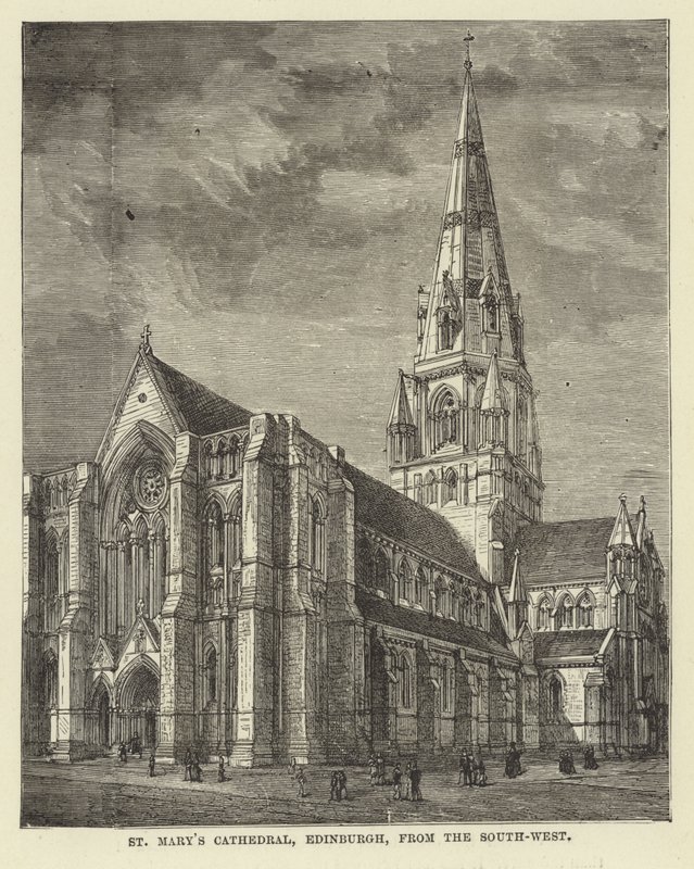 St Marys Cathedral, Edinburgh, fra sørvest av English School