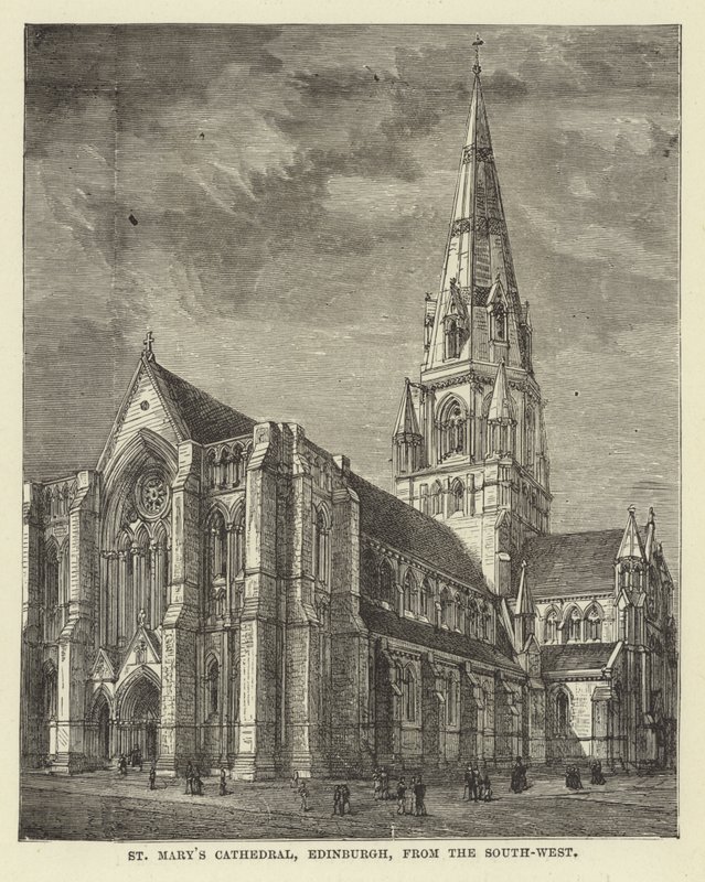St Marys Cathedral, Edinburgh, fra sørvest av English School