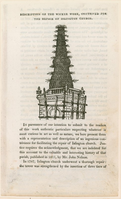 St Marys Church, Islington (gamle kirken), flettet arbeidsstillas av English School