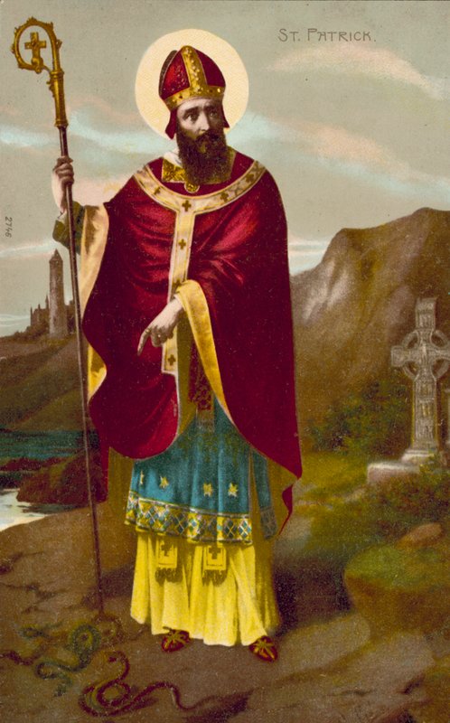 St Patrick (farge litho) av English School