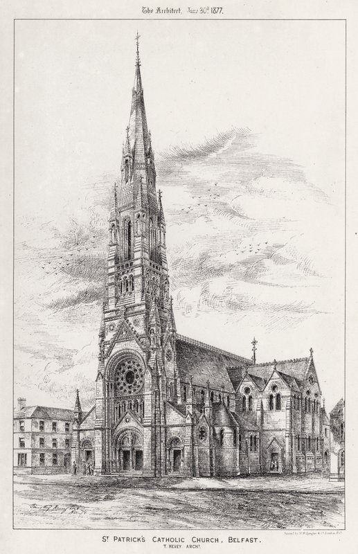 St Patrick's Catholic Church, Belfast (gravering) av English School