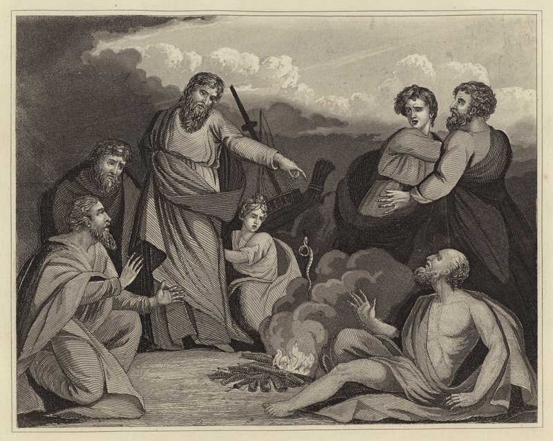 St Paul rister huggormen fra hånden (gravering) av English School