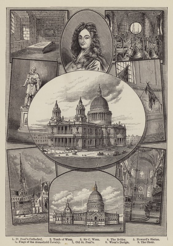 St. Pauls katedral (gravering) av English School