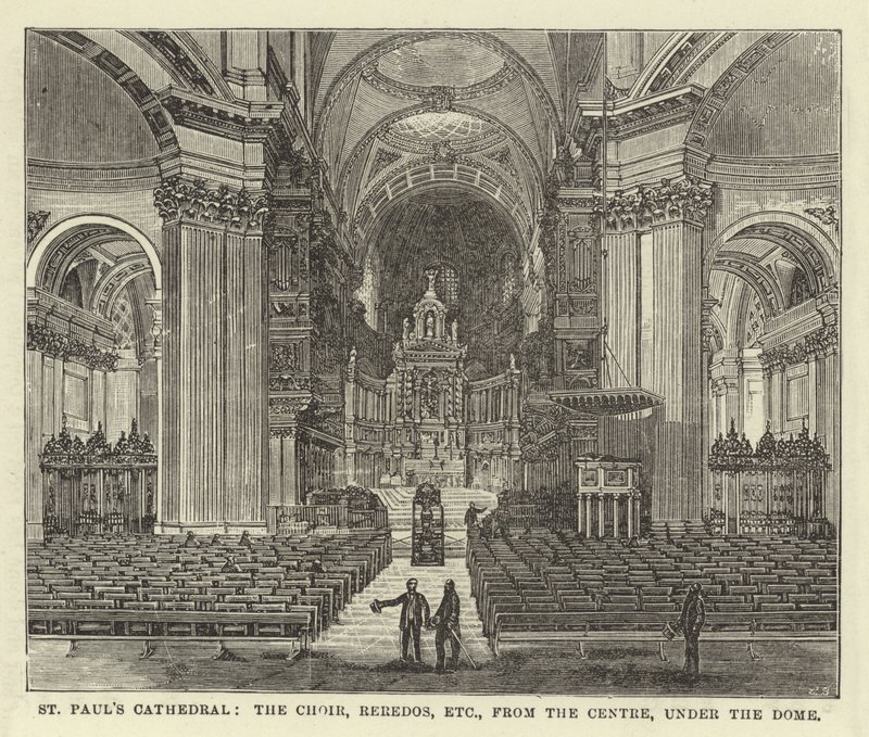 St Pauls Cathedral, Choir, Reredos, etc, fra senteret, under Dome av English School