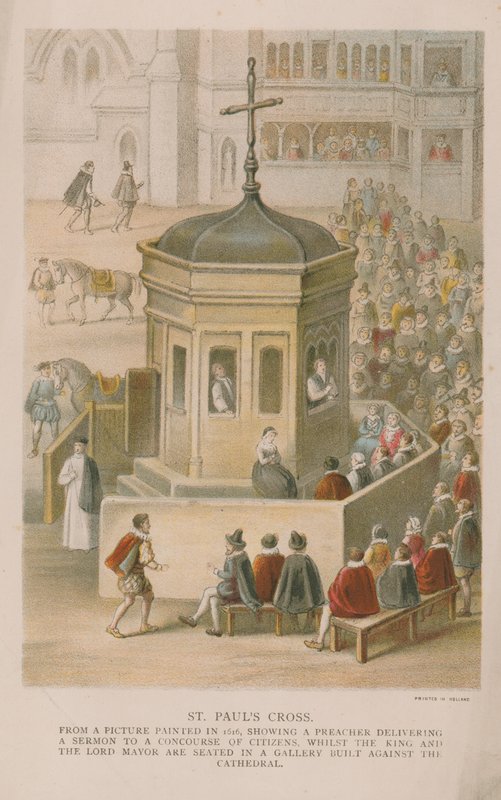 St Pauls Cross fra et bilde malt i 1616 av English School