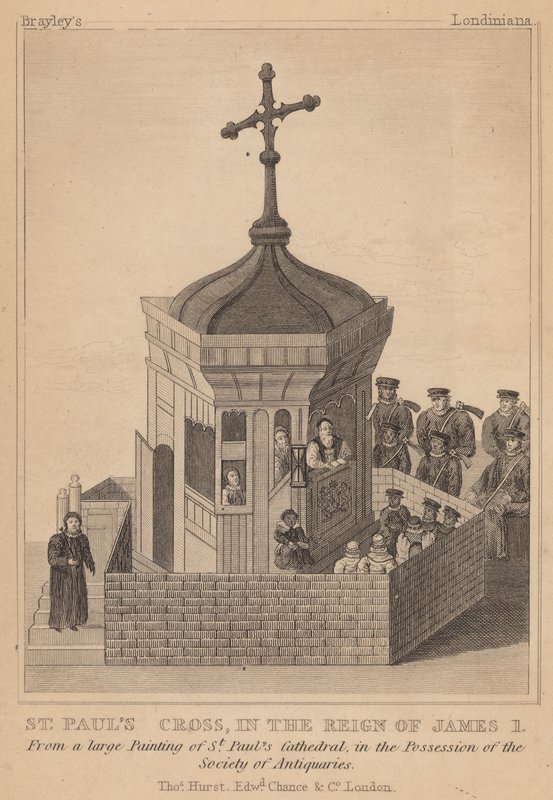 St Pauls Cross, under kong James I av English School