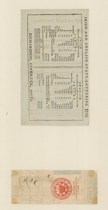 Statslotteriet, 1798 av English School