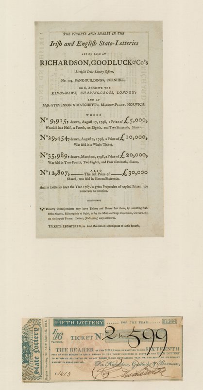 Statslotteriet, 1812 av English School