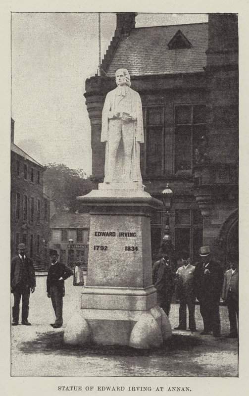 Statue av Edward Irving ved Annan (gravering) av English School