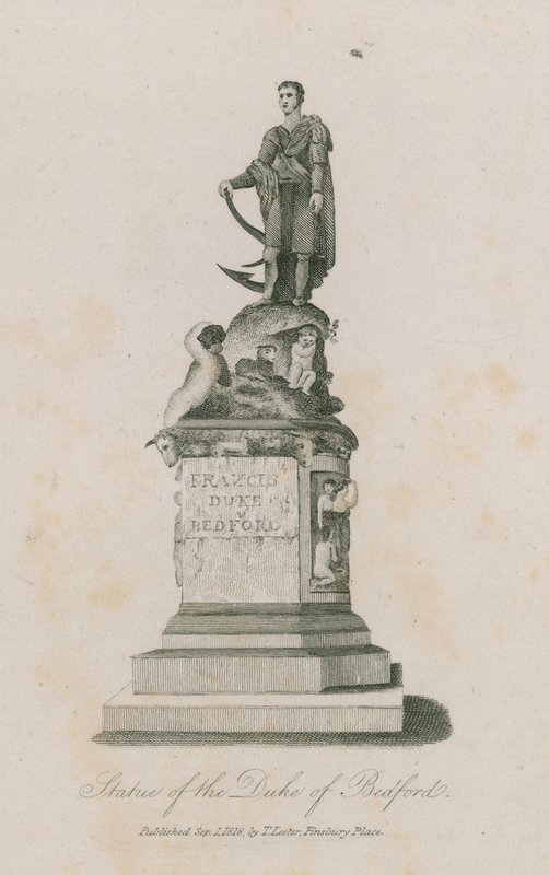 Statue av Frances, hertugen av Bedford, på Russell Square, London av English School
