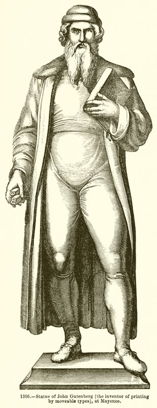 Statue av John Gutenberg av English School