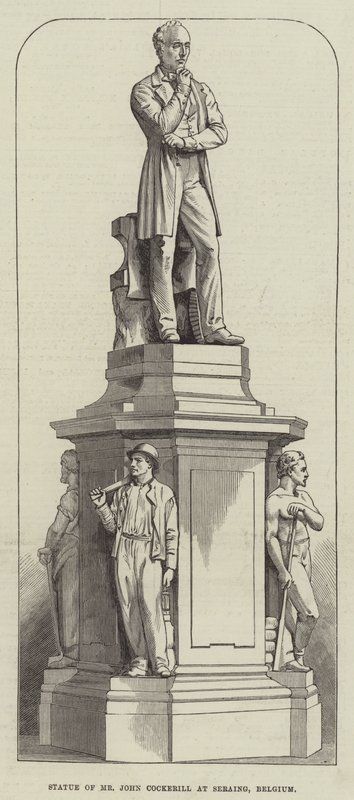 Statue av Mr John Cockerill i Seraing, Belgia (gravering) av English School