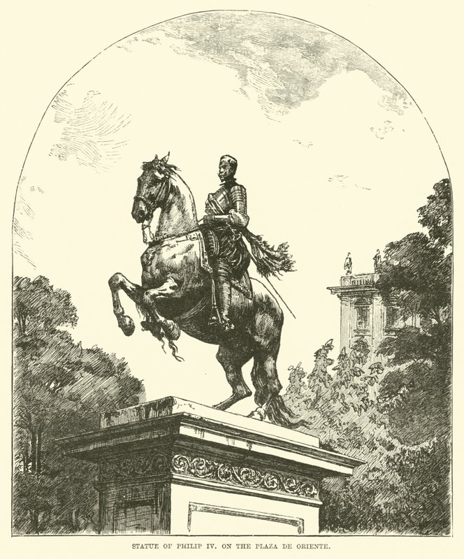 Statue av Philip IV, på Plaza de Oriente av English School