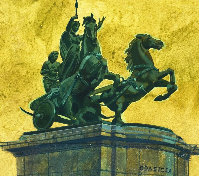 Statue av dronning Boadicea av English School