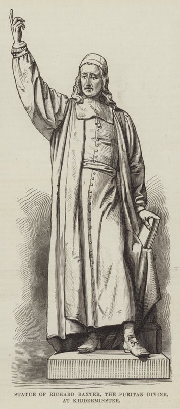 Statue av Richard Baxter, den puritanske guddommelige, ved Kidderminster (gravering) av English School