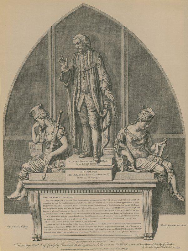 Statue av William Beckford i Guildhall, London av English School