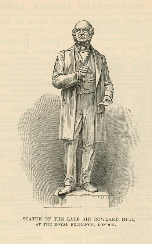 Statue av avdøde Sir Rowland Hill av English School