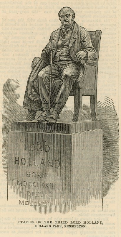Statue av den tredje Lord Holland i Holland Park, Kensington av English School