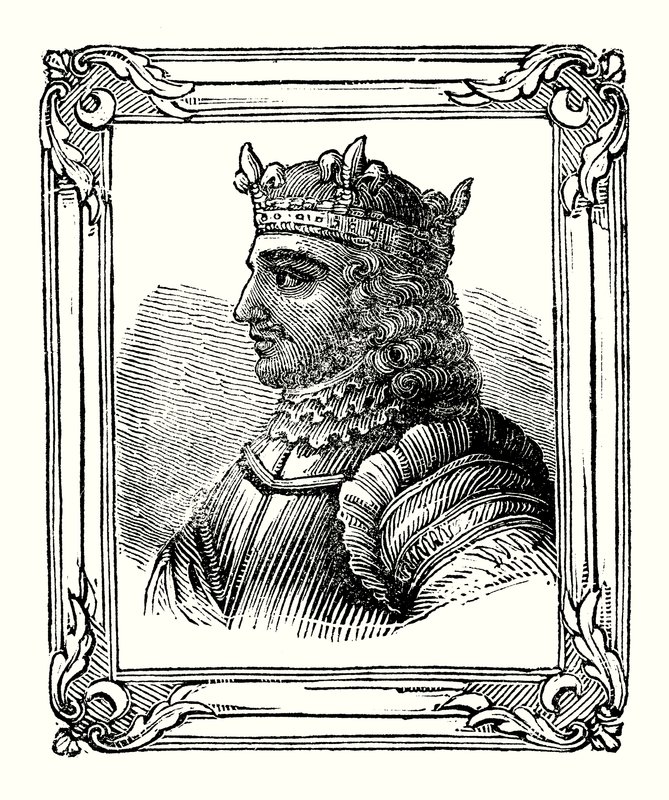 Stephen ble født i 1104, kronet i 1135 og døde i 1154 (gravering) av English School