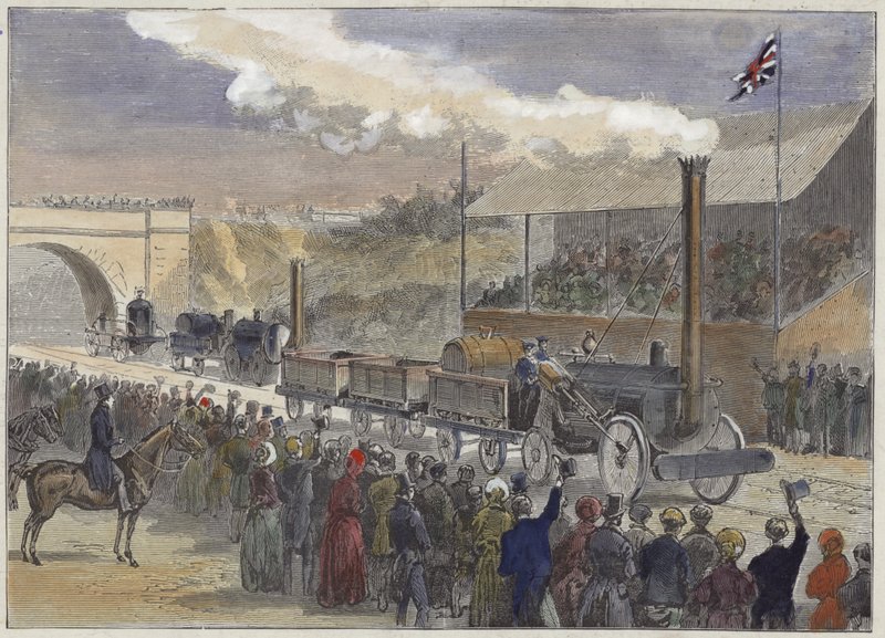 Stephensons Rocket kom først i lokomotivkonkurransen på Rainhill i 1829 av English School