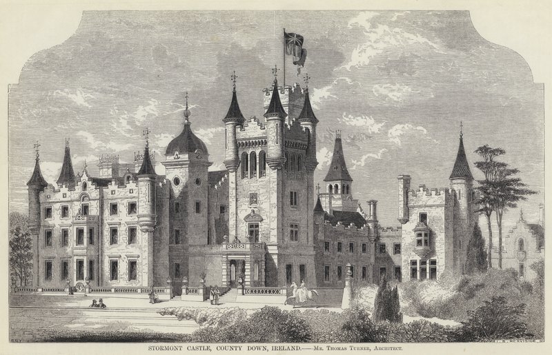 Stormont Castle, County Down, Irland (gravering) av English School