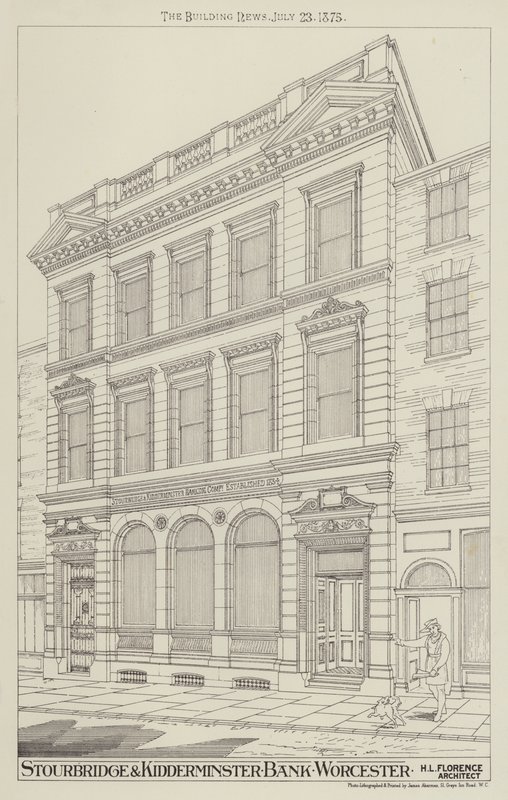 Stourbridge og Kidderminster Bank, Worcester (gravering) av English School