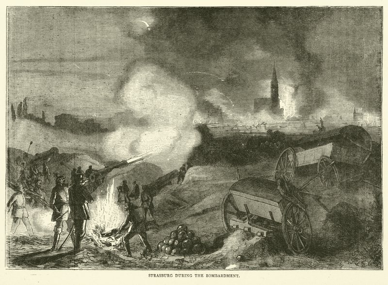 Strasburg under bombardementet, september 1870 av English School