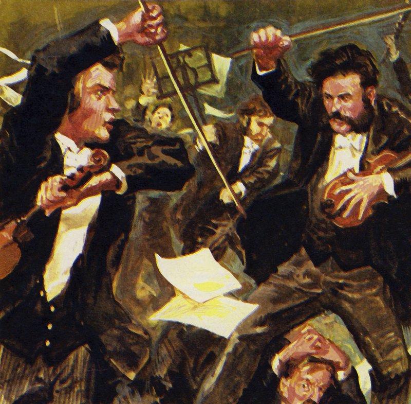 Strauss møtte tre andre fiolinister, men de kom på kant med en konsert av English School