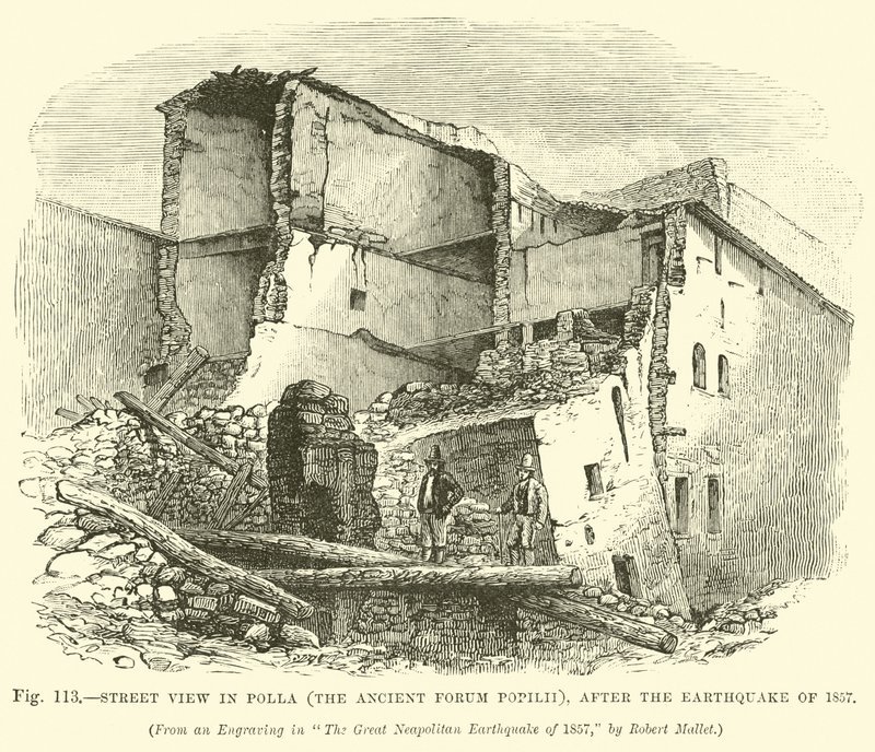 Gatevisning i Polla (det gamle Forum Popilii), etter jordskjelvet i 1857 av English School