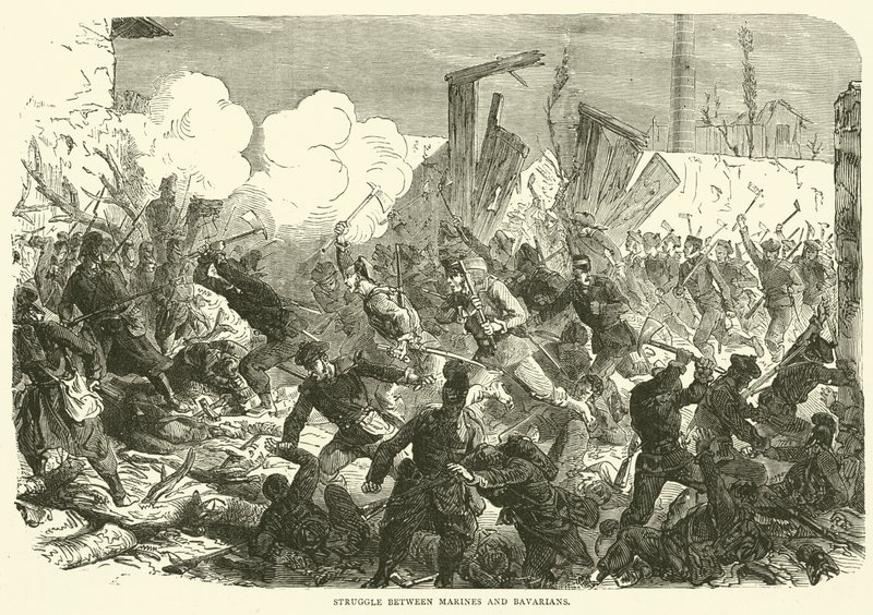 Kamp mellom marinesoldater og bayere, desember 1870 av English School