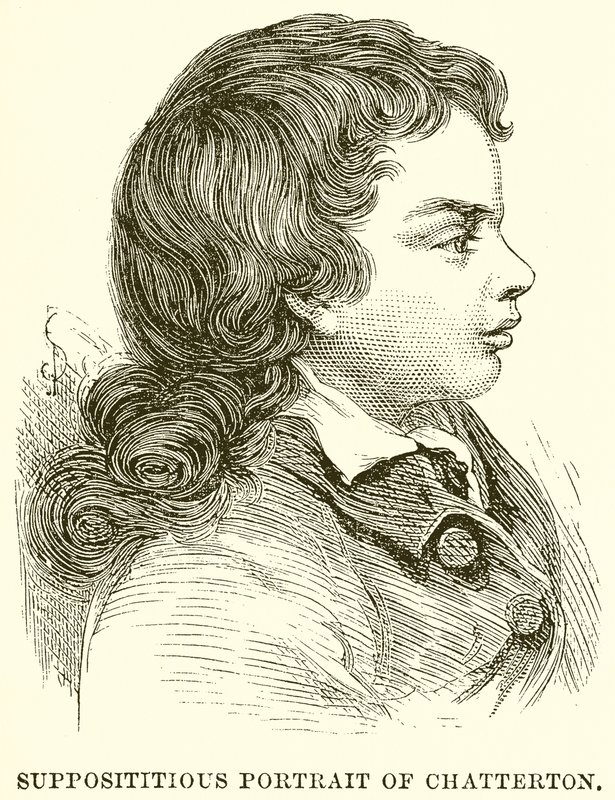 Supposititious Portrait of Chatterton av English School