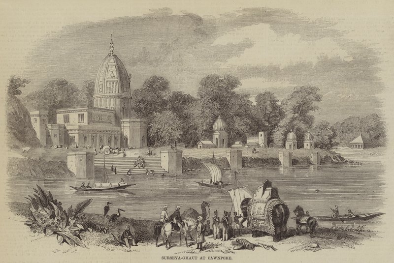 Surseya-Ghaut ved Cawnpore (gravering) av English School