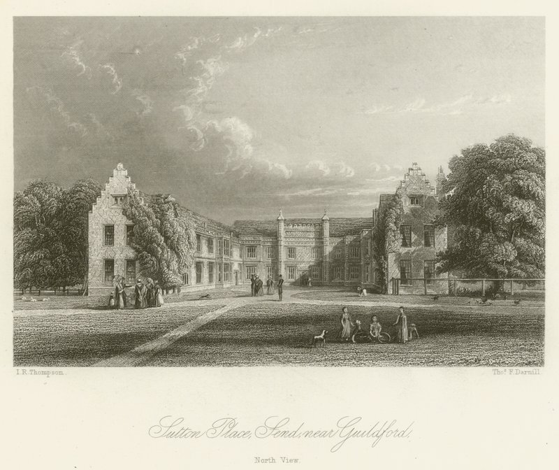 Sutton Place, Send, nær Guildford, North View (gravering) av English School