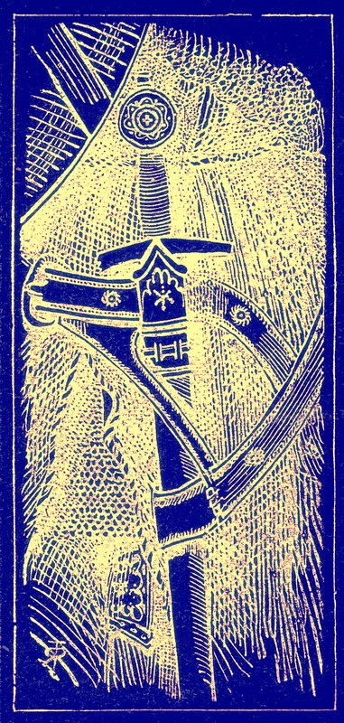 Sword, illustrasjon fra The Illustrated History of the World, publisert ca. 1880 (digitalt forbedret bilde) av English School