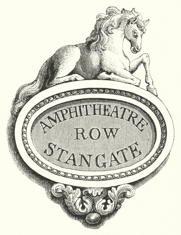 Nettbrett for Street-Corners, Amphitheatre Row, Stangate (gravering) av English School