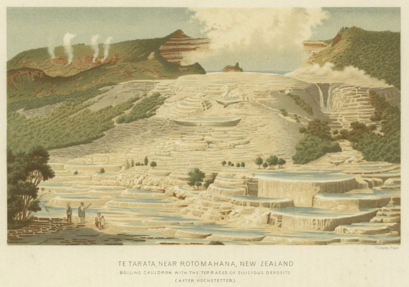 Te Tarata, nær Rotomahana, New Zealand av English School