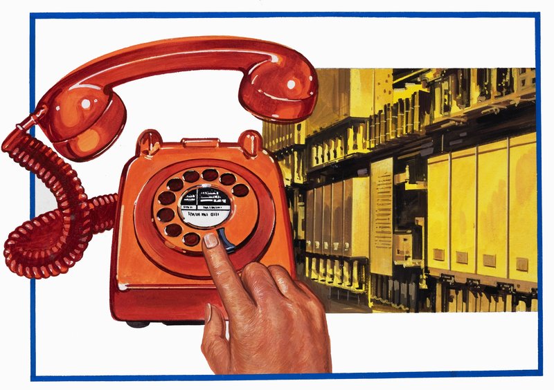 Telefon og telefonsentral av English School