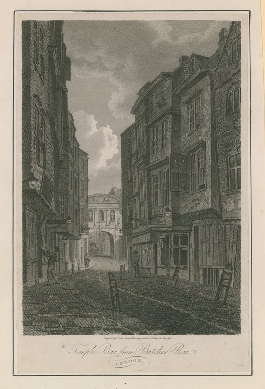 Temple Bar fra Butcher Row av English School