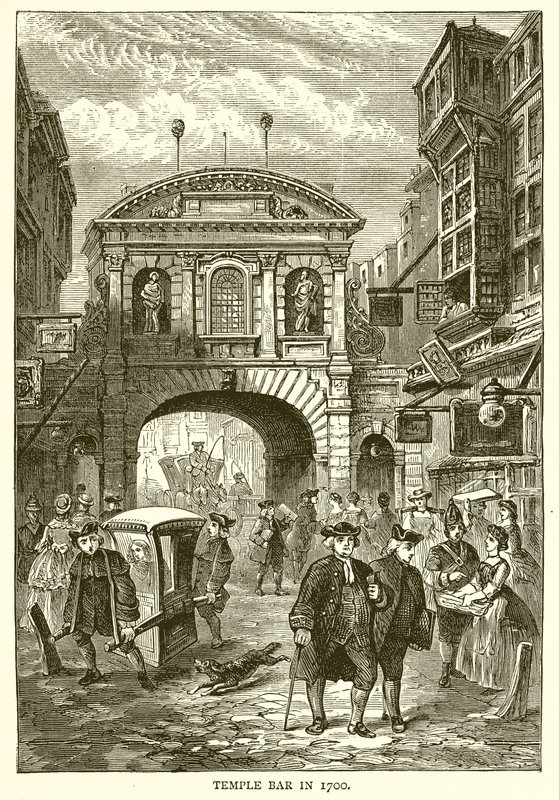 Temple Bar i 1700 av English School
